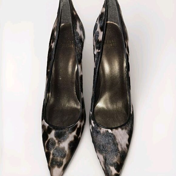 New! Stuart Weitzman Pipe Nouveau Calf Hair Leopard Print Pumps Size 10 - Picture 4 of 11